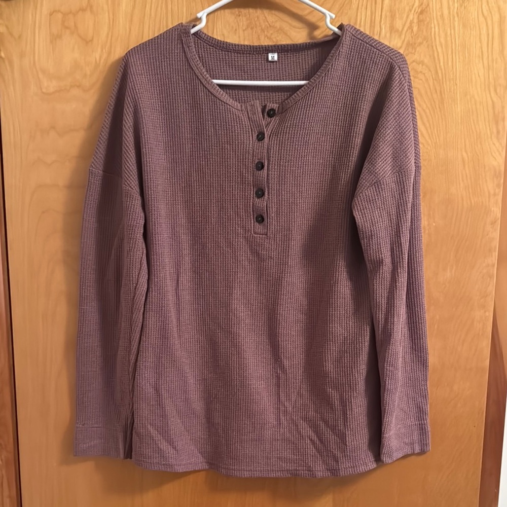 Casual Henley Long Sleeve Top